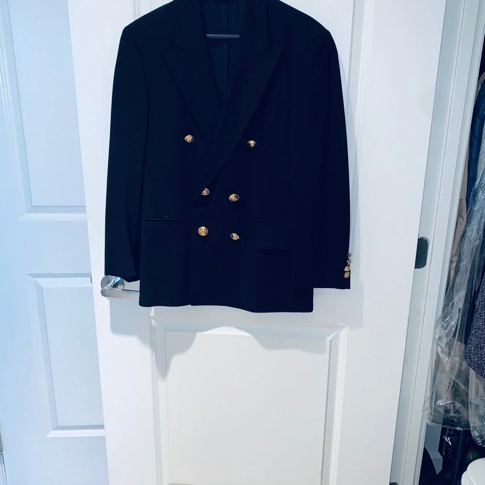 Lessona Super 100’s Black Wool Sport Coat